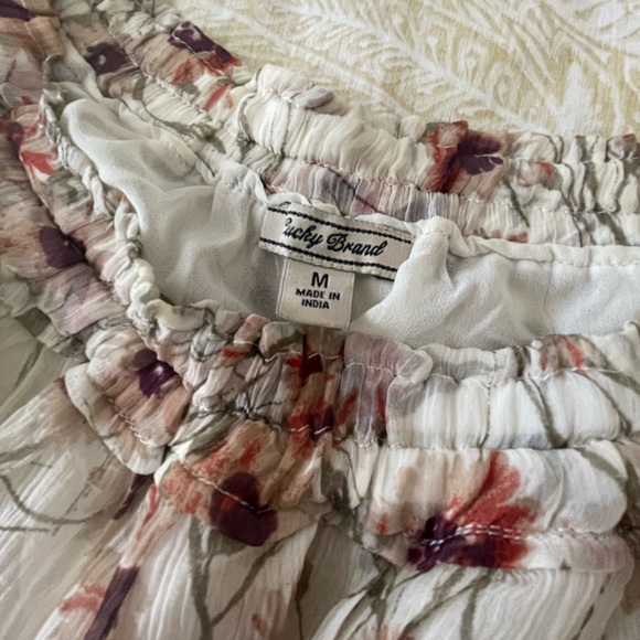 Lucky Brand Floral Off Shoulder Blouse - Size Medium - Picture 3 of 7